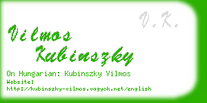 vilmos kubinszky business card